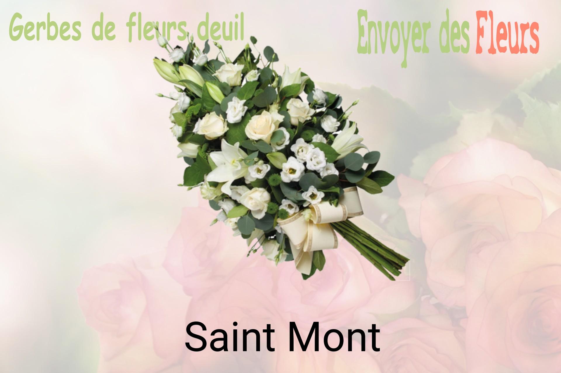 Gerbe de fleurs de deuil livrée à Saint-Mont